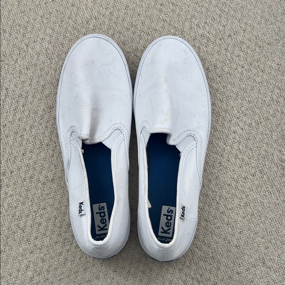 Keds women’s Classic White Slip-On Loafers